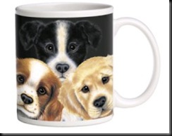 mug three puppies